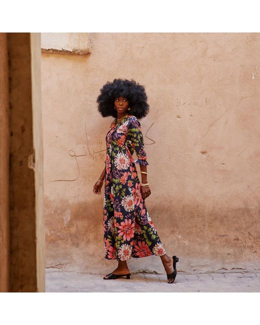 At Last Red Cotton Annabel Maxi Dress