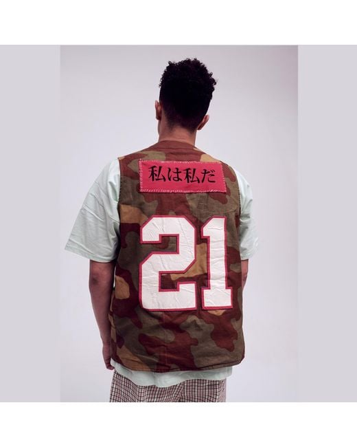 Quillattire Green Camouflage Military Varsity Waist Coat for men