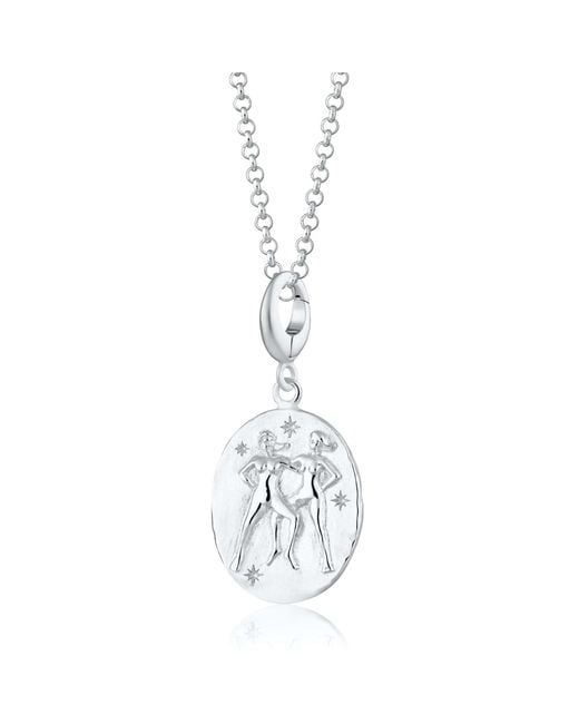 Lily Charmed Metallic Sterling Gemini Zodiac Charm Necklace