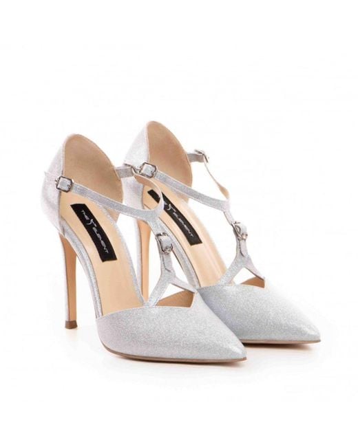 The 5Th Element White Freya T-Strap Pumps
