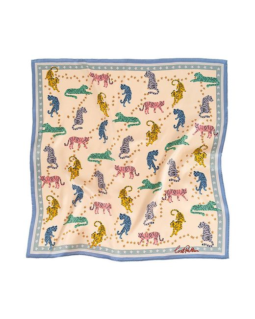 Lost Pattern Metallic Neon Tigers Silk Bandana for men