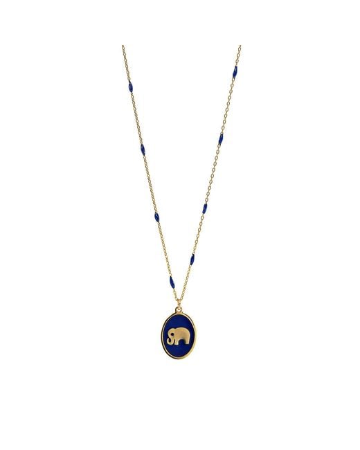 Ebru Jewelry Metallic Powerful & Lucky Elephant & Chain Necklace