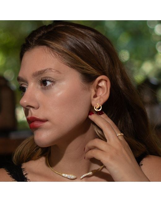 Ebru Jewelry Metallic Eternal Balance Mixed Metal Earrings