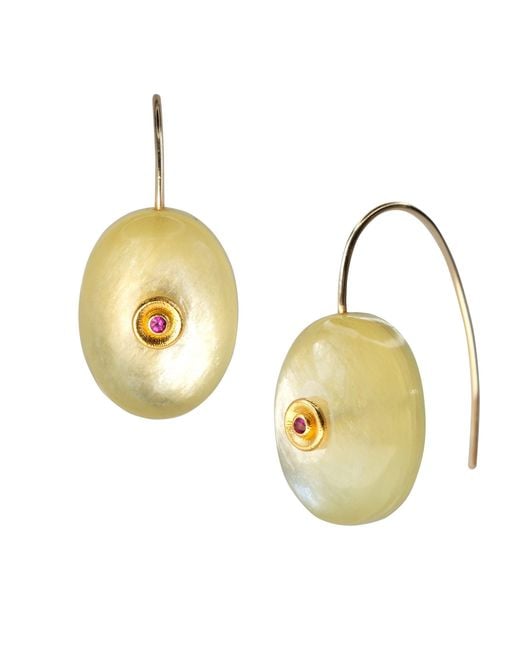 Bombyx House Metallic Lepidolite Tourmaline Drop Earrings