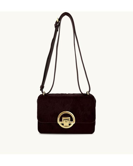 Apatchy London Black The Tilly Burgundy Hair-On Leather Bag