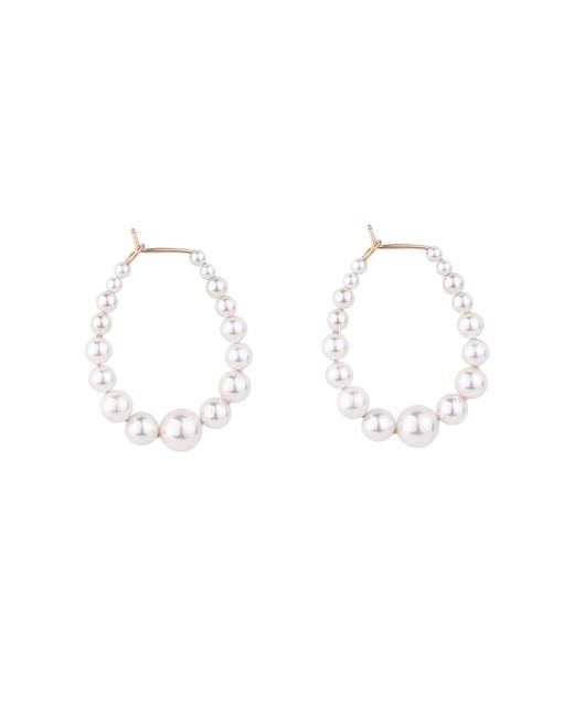 Oana Savu Metallic Bridal And Pearls Oval Wedding Earrings
