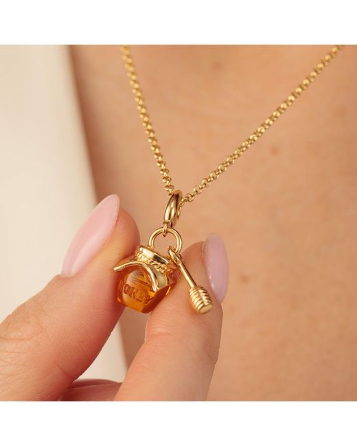 Lily Charmed Metallic Plated Honey Pot Charm Necklace