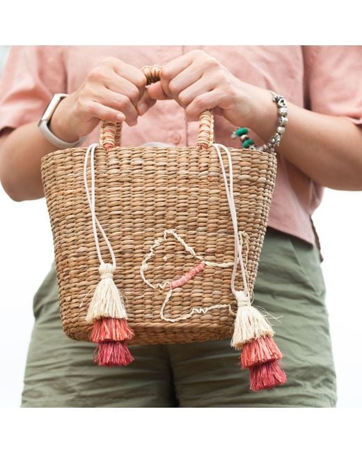 LIKHÂ Natural Mini Tote Bag With Embroidered Westie
