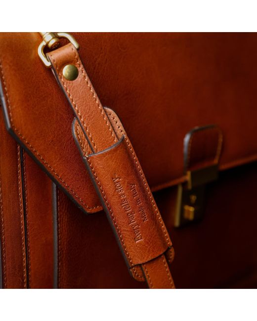 Time Resistance Brown Large Leather Briefcase for men