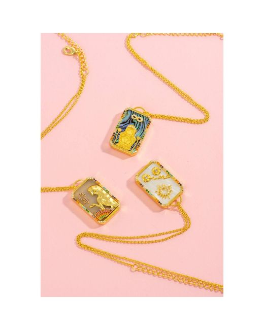 Lavani Jewels Metallic Goldplated The Empress Tarot Card Necklace