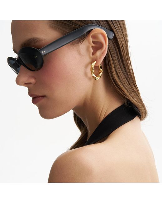 Maison De Gala Metallic Penelope Hoop Wave Earring