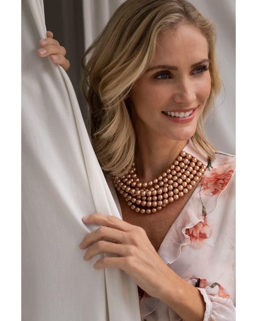 Fairchild Baldwin Pink Bella Glass Pearl Summer Rose Necklace