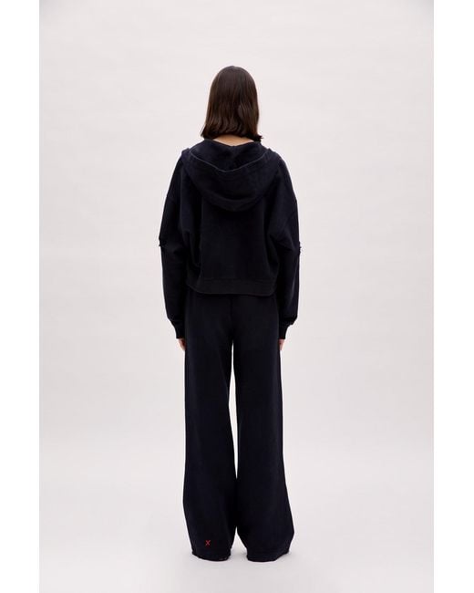 Pcfg Black Destroyed Zip Up Hoodie