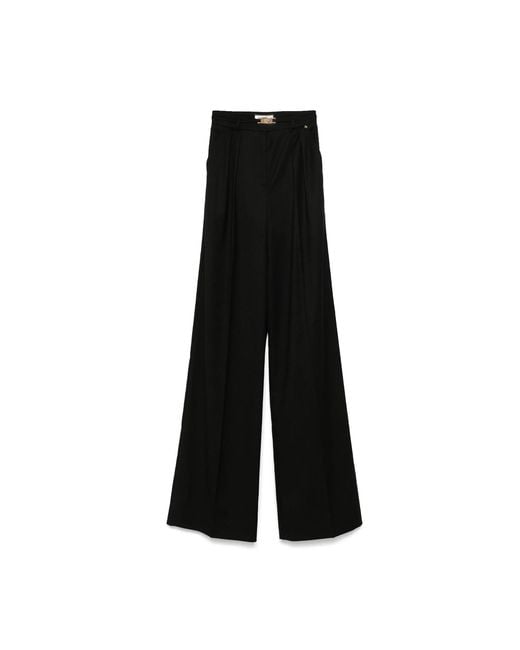 Nissa Black High-Waisted Straight Pants