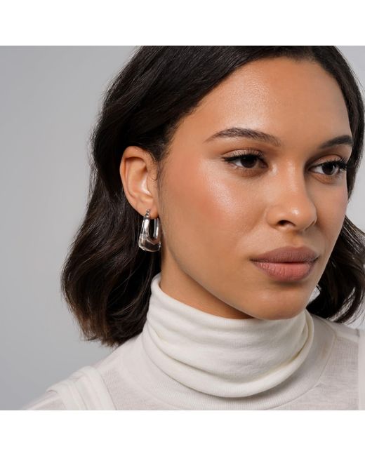 Zynnia Collective Metallic Neutrals See Through Hoops
