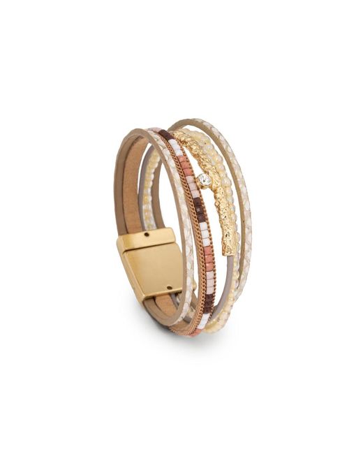Saachi Metallic Leather Bracelet