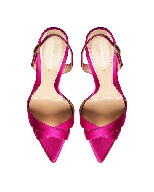 Ginissima Pink Thea Plum Satin Sandals