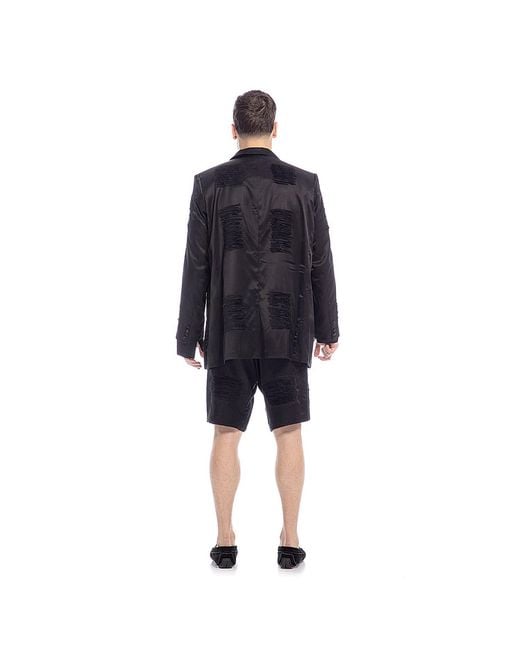 Maison Bogomil Gray Short Textured Pants for men
