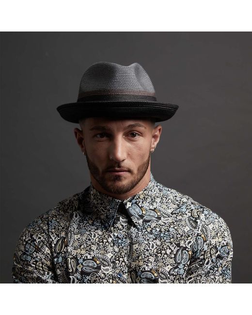Dasmarca Hats Gray Dasmarca Verona Lightweight Summer Two Tone Straw Fedora Hat For And for men