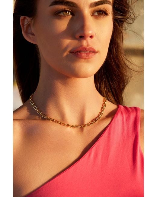 Adriana Pappas Designs Metallic Rectangle Chain Necklace