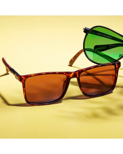 Breed Brown Caelum Polarized Acetate Rectangular Sunglasses for men