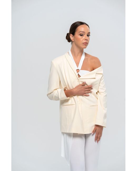 The Ethos Studio White Lyra Blazer