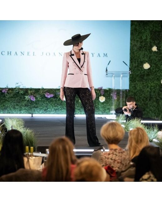Chanel Joan Elkayam Pink Contrast Trim Tweed Jacket