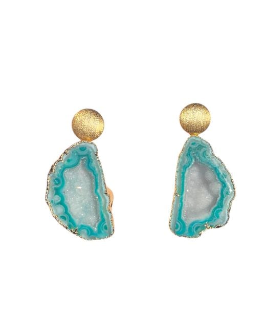 Magpie Rose Blue Circle Earrings