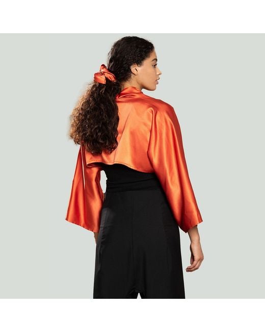 MOE Red Saffron Silk Bolero Reversible