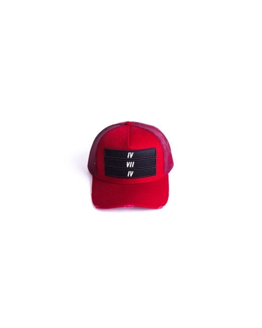 474 co Red 474 3 Bars Trucker Hat for men