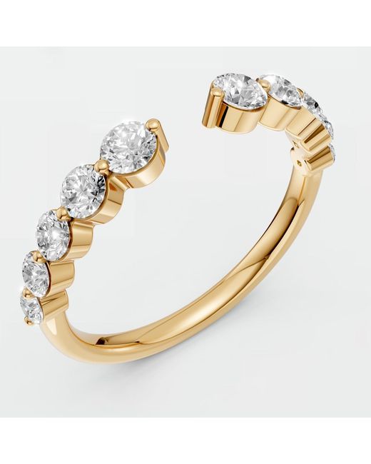 Aya Fine Jewelry Metallic Modern Open Round Lab Diamond Stackable Band