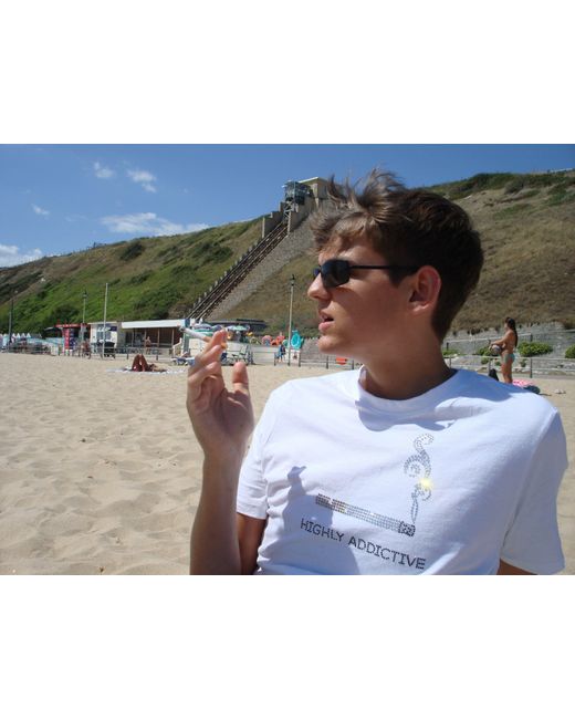 Marusiya London White Rhinestone Cigarette T-Shirt