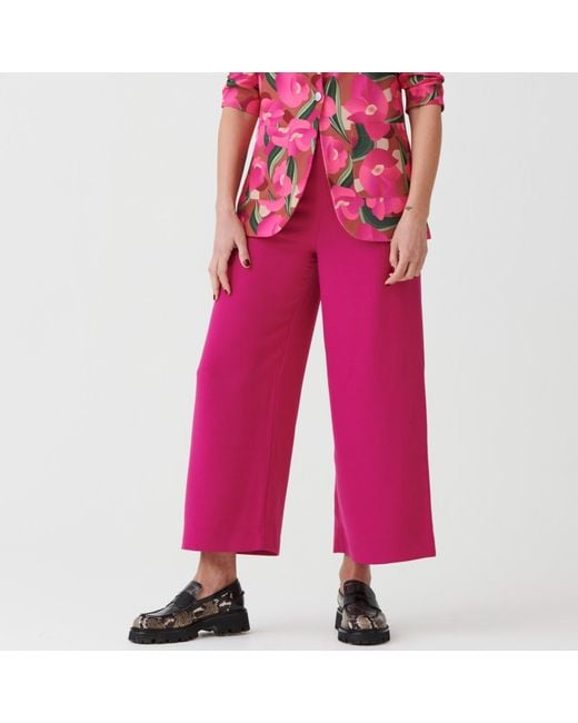 Perlavera Purple Pelin Fuchsia Side Zipper Pant