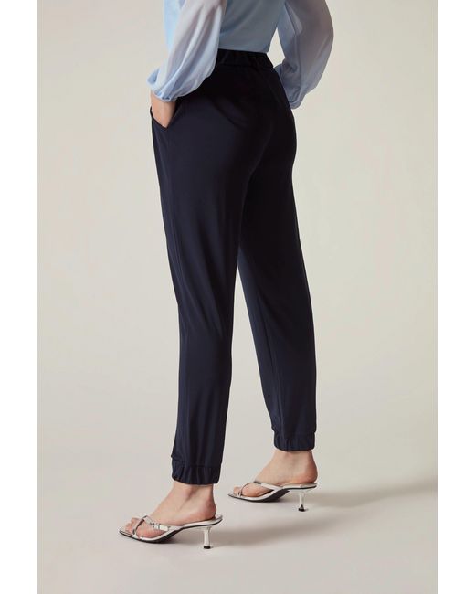 James Lakeland Blue Jersey Jogger Trousers