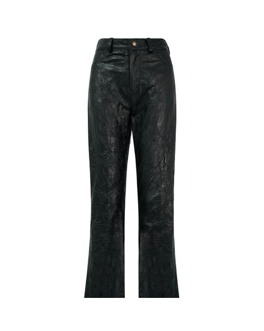 Lorena Saravia Gray Ophelia Pants Leather