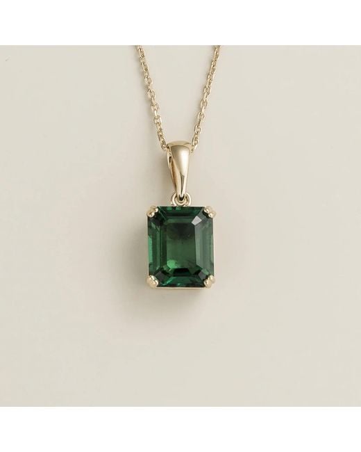 Juvetti Green Thamani Emerald Emerald-Cut Solitaire Pendant Necklace