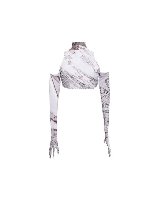 Paloma Lira Gray Galaxy Gloves Top