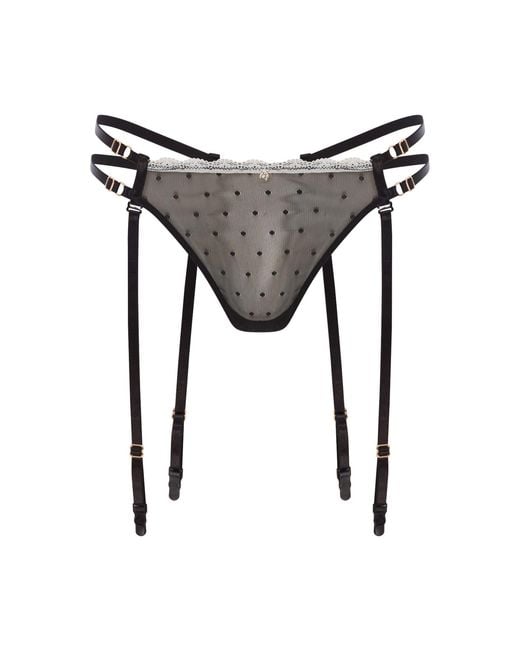 House of Silk Gray Shayla Garter Thong