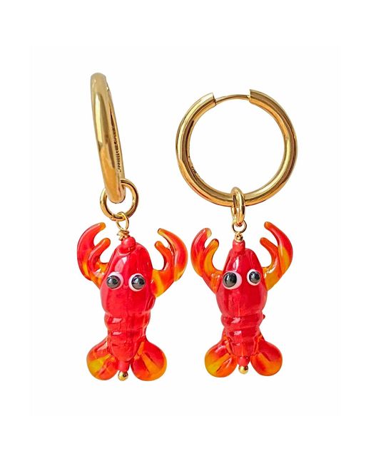 Smilla Brav Red Lobster Earrings