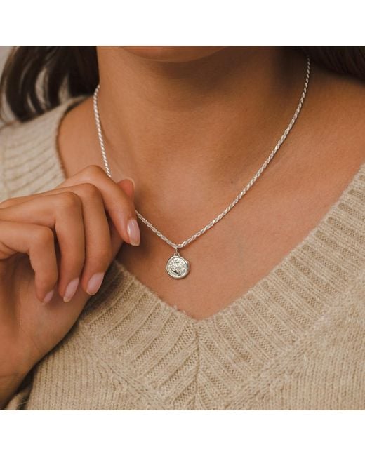 Lily Charmed Metallic Sterling Manifest Magic Charm Necklace With Twisted Rope Chain