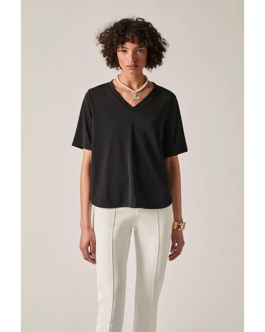 James Lakeland Black Jersey V-Neck Top