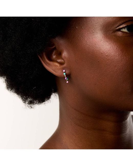 Dolcetto Designs Pink Bolla Hoop Earrings Vermeil And Enamel