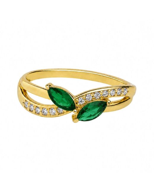 Belinda Jewelz Yellow Emerald Marquise Bypass Birthstone Ring