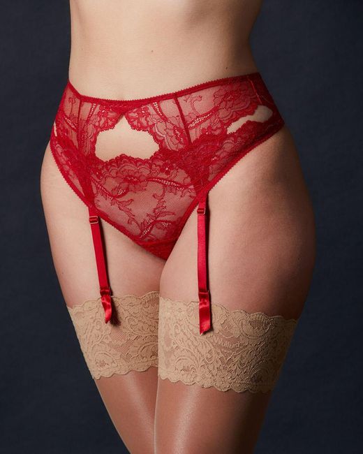 Journelle Red Anais Suspender Belt Scarlet
