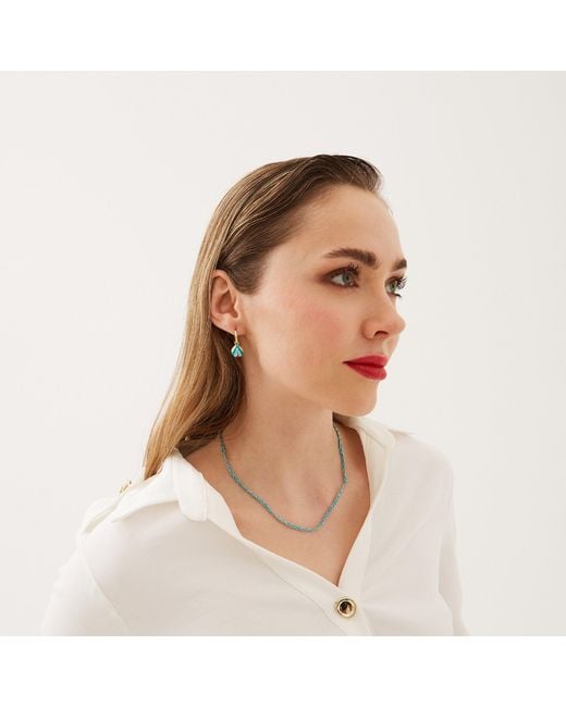 Spero London Metallic Handmade Rope Braided Sterling Beaded Chain Necklace