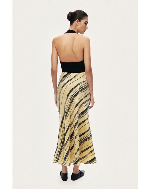 Nocturne Metallic Printed Lightweight Midi Skirt