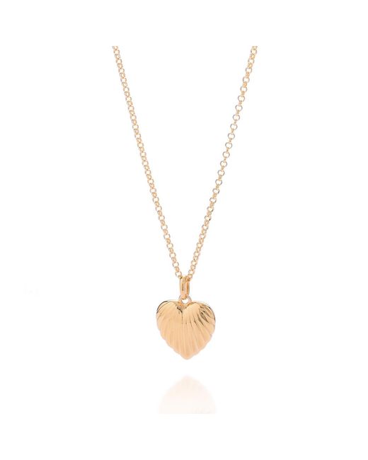 Nellou Jewellery Metallic Scalloped Heart Necklace Plated Sterling