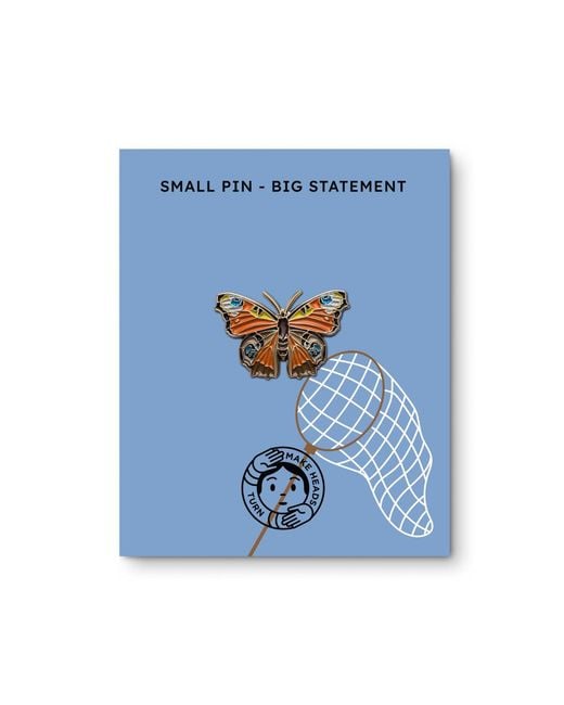 Make Heads Turn Orange Enamel Pin Butterfly