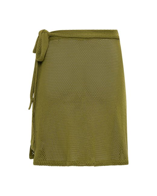 ARMS OF EVE Green Verona Mini Wrap Skirt