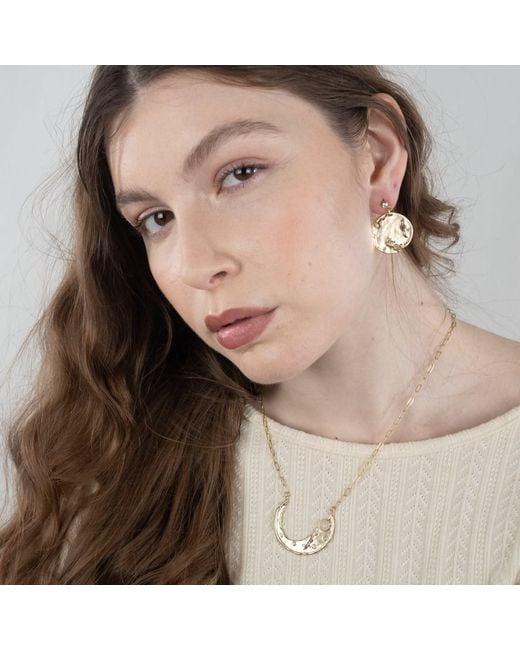 Rare Matters Jewelry Metallic Stellar Arc Clear Quartz Necklace